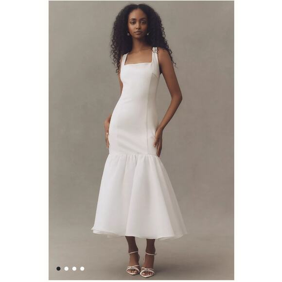 BHLDN Sleeveless Square-Neck Trumpet Maxi Dress Medium